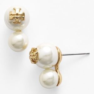 Double pearls white/gold Tory Burch earrings
